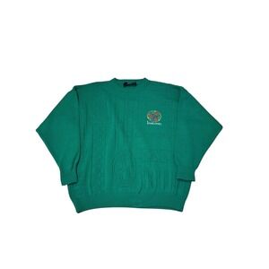 Vintage Blarney Castle Men's Wool Sweater Irish Green with Gold Emblem Mens Sz M